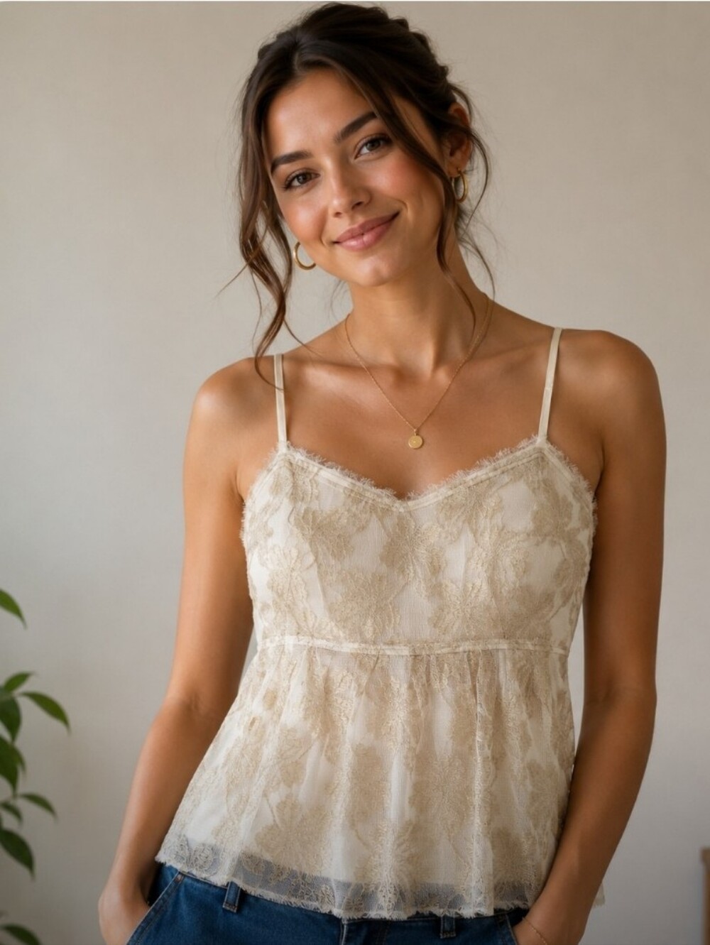 Parameter Spaghetti Strap Lace Women's Dress Top Size 2